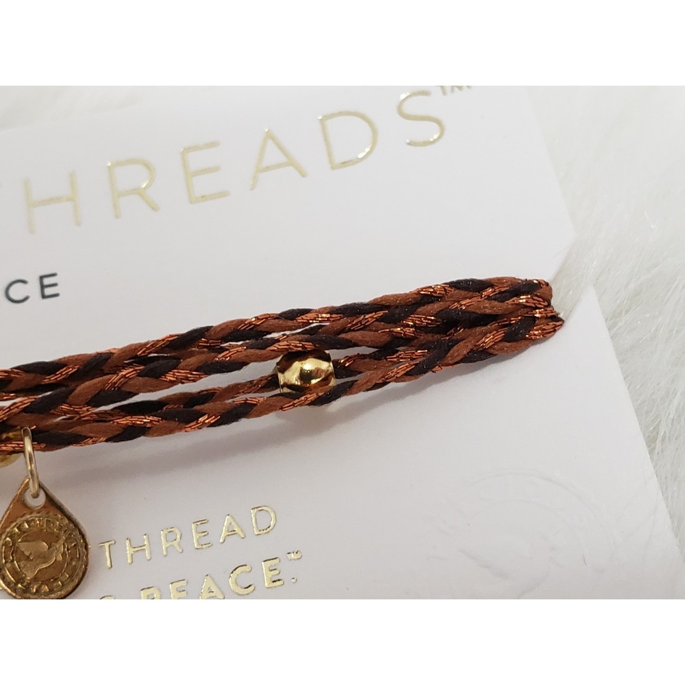 Alex and Ani Precious Threads Necklace 925 Silver 14K Gold Plated Orange Black - Picture 2 of 4